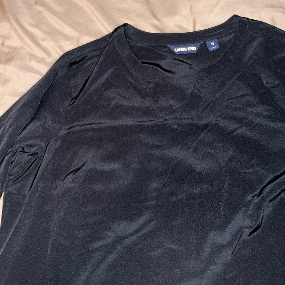 Lands End business casual blouse with 3/4 sleeves